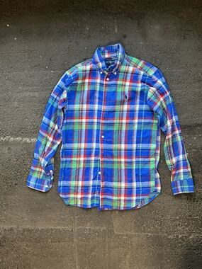 Ralph Lauren Blue Multi-Color Plaid Button-Down Shirt
